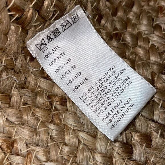 Anthropologie Beaded Tanzana Jute Bag Tote Basket Large - Picture 7 of 8